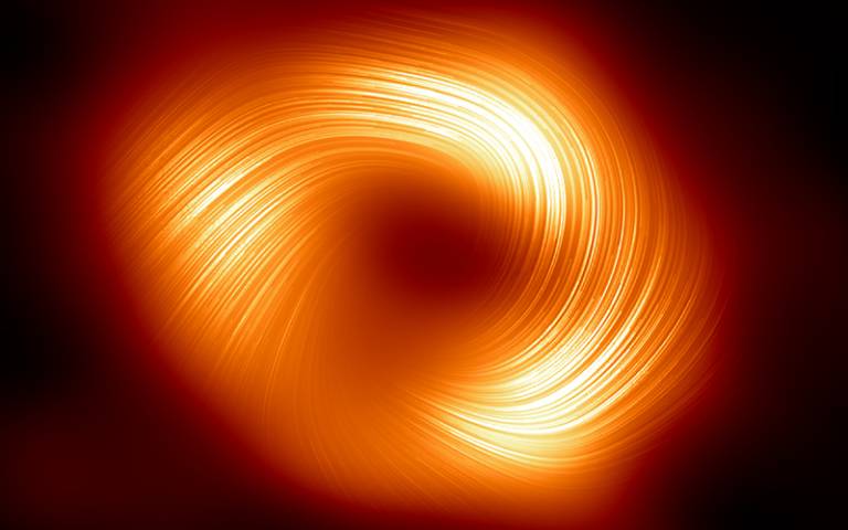 New image reveals magnetic fields at edge of Milky Way’s central black hole